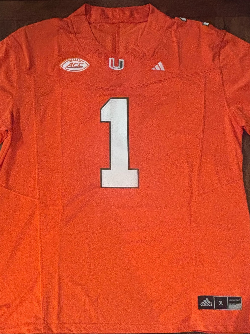 Malachi Toney Miami Hurricanes Stitched Orange Jersey #1 Adult XL NWT